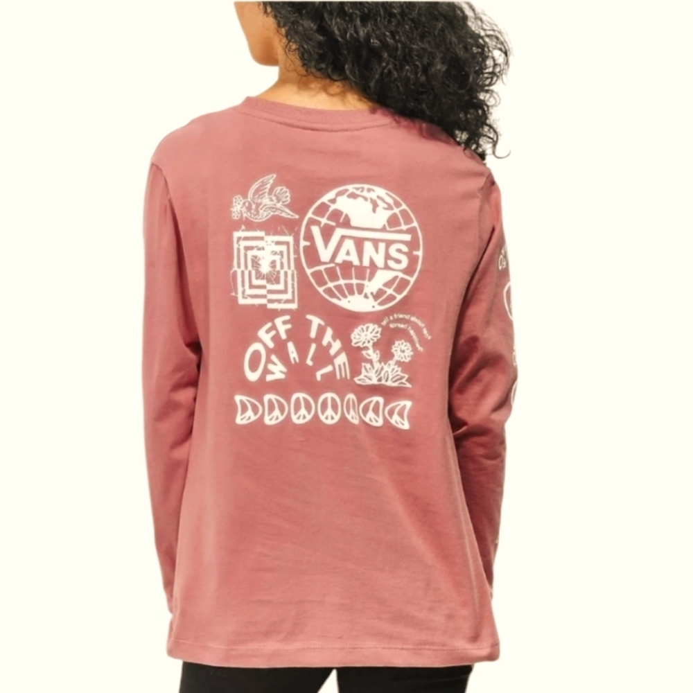 Vans Silent Mode Pink Long Sleeve T-Shirt - Picture 2 of 6